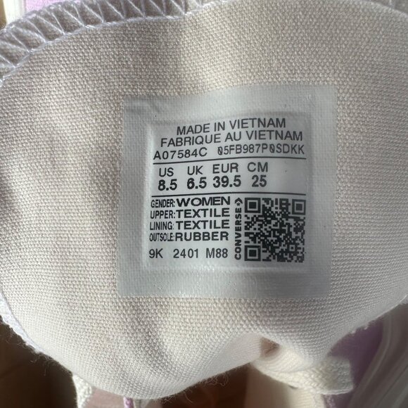 ❤️Converse Chuck 70 De Luxe Wedge Hi Sz 8.5 Womens Shoes Purple Sneakers A07584C - Picture 12 of 12
